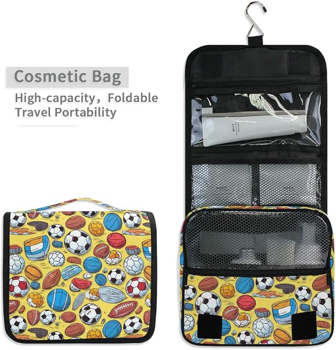 senya Hanging Travel Toiletry Bag -410 - Football Kit Makeup Case Cosmetics Organizer for Men Women