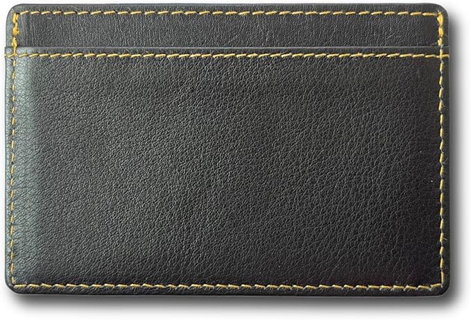 2 Card Minimalist Front Pocket Card Holder Wallet for Men & Women - Genuine Leather Ultra Thin - Compatible with American Express Gold