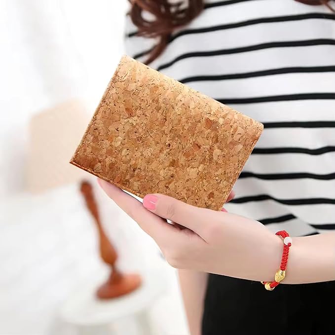 boshiho Passport Holder Wallet Cover RFID Blocking Vegan Cork Passport Case Travel Must Haves for Men Women (03-Cork)