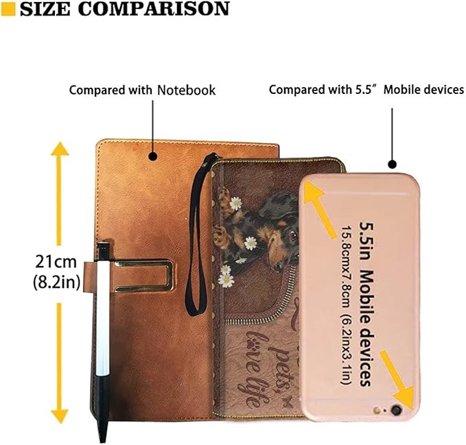 Bulopur Dachshund Dog Wallet for Women Zip Around Clutch Purse PU Leather Waterproof Travel Wallet Passport Holder Ladies Handbags