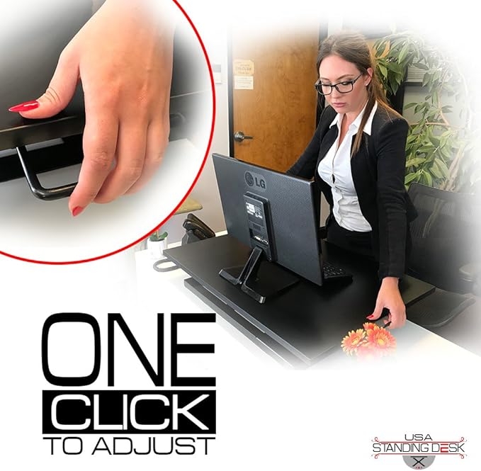 Standing Sit and Stand Up Desk - Easy Height Adjustable Table Jack Desk Converter with Huge 32" x 22" Instantly Convert Any Variable Portable Computer Monitors for Work Home by Elevating in Seconds