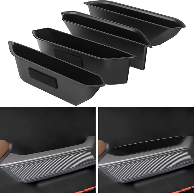 4PCS Door Handle Storage Box for Ford Bronco 2021 2022 2023 2024 2025 Accessories Phone Holder Front and Rear Door Grab Handle Pocket ABS（Not for Sport Model）