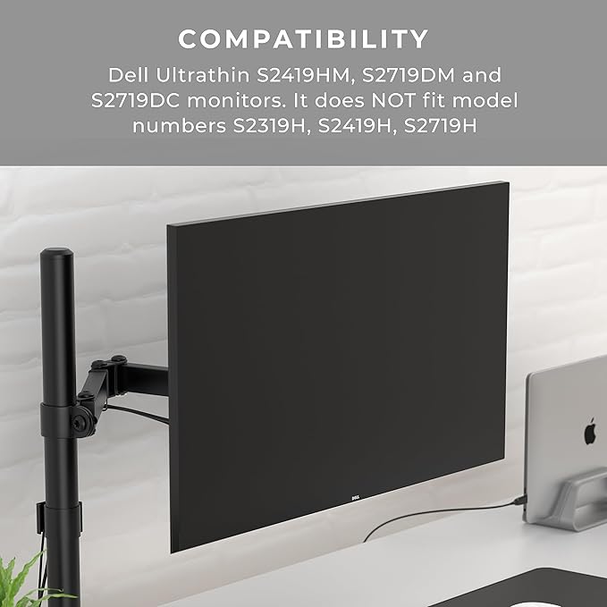 HumanCentric VESA Mount Adapter Compatible with Ultrathin Dell Monitors, VESA Monitor Bracket, VESA Adapter for Dell S2419HM, S2719DM and S2719DC Monitors, Does not fit Dell S2319H, S2419H, S2719H