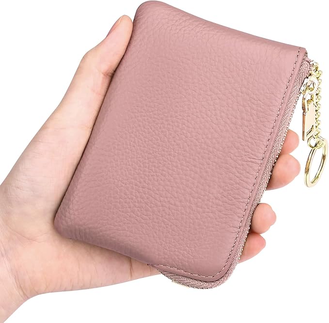 SENDEFN Coin Purse for Women, Genuine Leather Coin Purse Key Chain for Women, Coin Pouch Change Purse