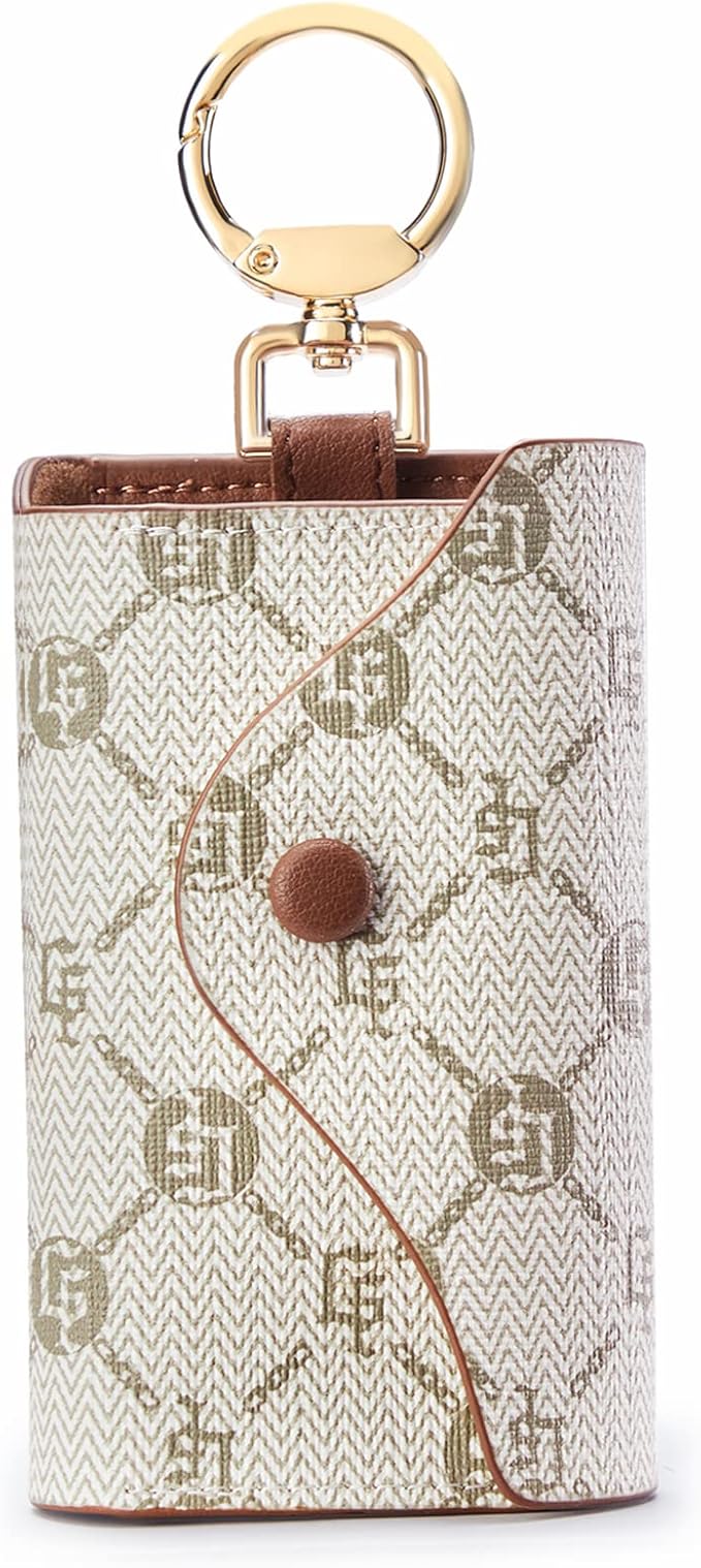 GOLF SUPAGS Women PVC Leather Car Key Chain Card Holder Wallet Pouch 6 Hook Snap Closure keys Money Organizer Case | Card Holder, 6 Hook, Snap Closure, keys, Money Organizer, Case
