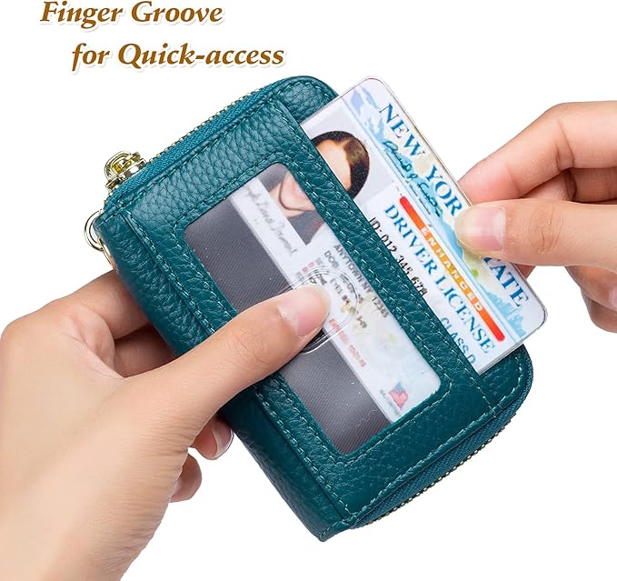 imeetu Rfid Credit Card Holder,Genuine Leather Businese Card Case,Rfid Blocking Wallet for Women & Men