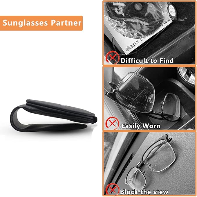 Car Sunglasses Holder for Dodge 392 Car Sun Visor Leather Glasses Sunglass Clip Magnetic Eyeglass Hanger Mount Car Accessories 392 Owners