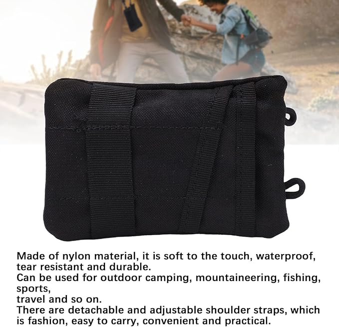 HERCHR Fashion Waist Pack, Portable Travel Zipper Waist Bag Waterproof Outdoor EDC Molle Pouch Wallet for Camping Hiking Running Cycling