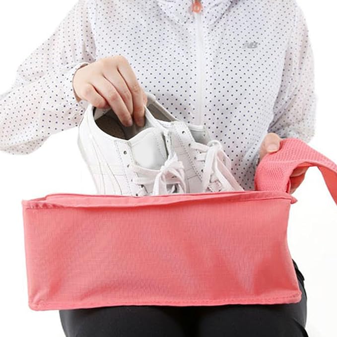 Practical Travel Shoe Pouches Breathable Meshes Compartment Polyester Organiser for Sports Gears Accessories Multifunctional Shoe Organiser