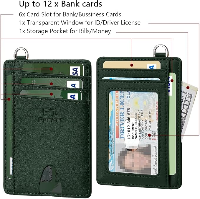 FurArt Slim Minimalist Wallet, Front Pocket Wallets, RFID Blocking, Credit Card Holder for Men