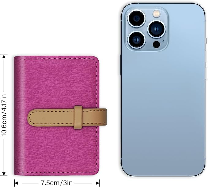Credit Card Holder with 26 Suitable Slot, ID Card Case PU Leather Wallet for Women Men Business Organiser Pocket (Rose Red)