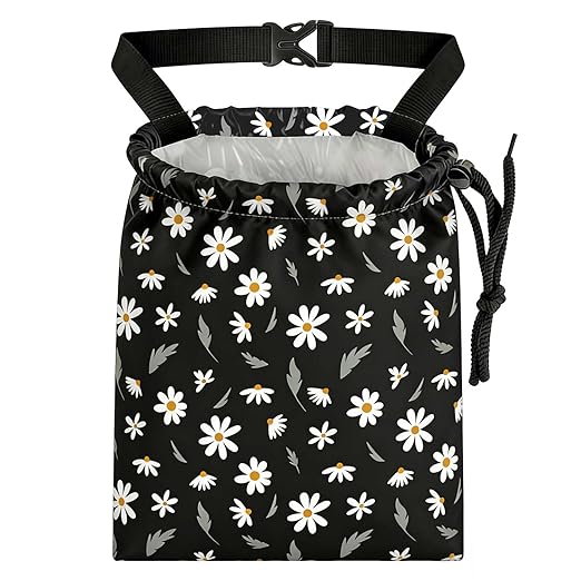 Daisy Flower Car Trash Bag - Waterproof Car Trash Bag Hanging Leakproof Car Garbage Bag - Washable Reusable Trash Bag for Car Interior Hanging Organizer Storage Vehicle Travelling Camping