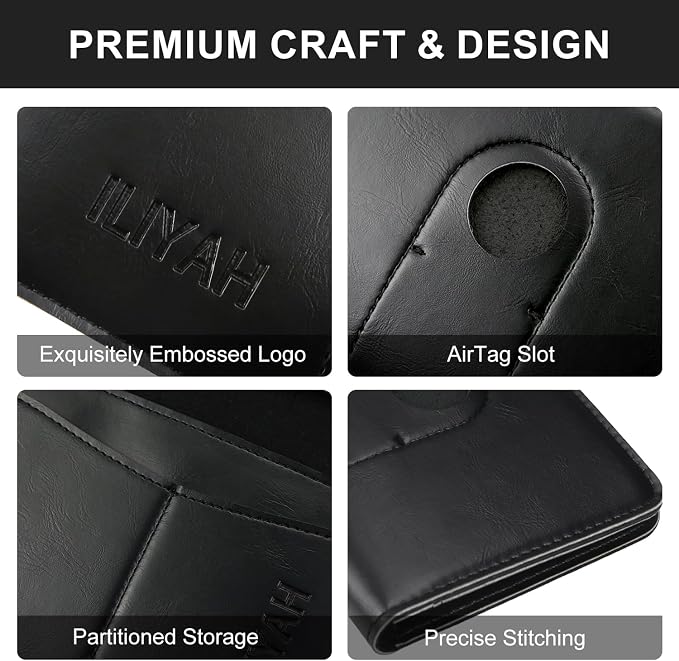 ILIYAH-Passport Cover-Passport Holder Travel Wallet-RFID Blocking Passport Case Travel Accessories Card Holder Wallet Unisex Travel Gifts (Jet Black)
