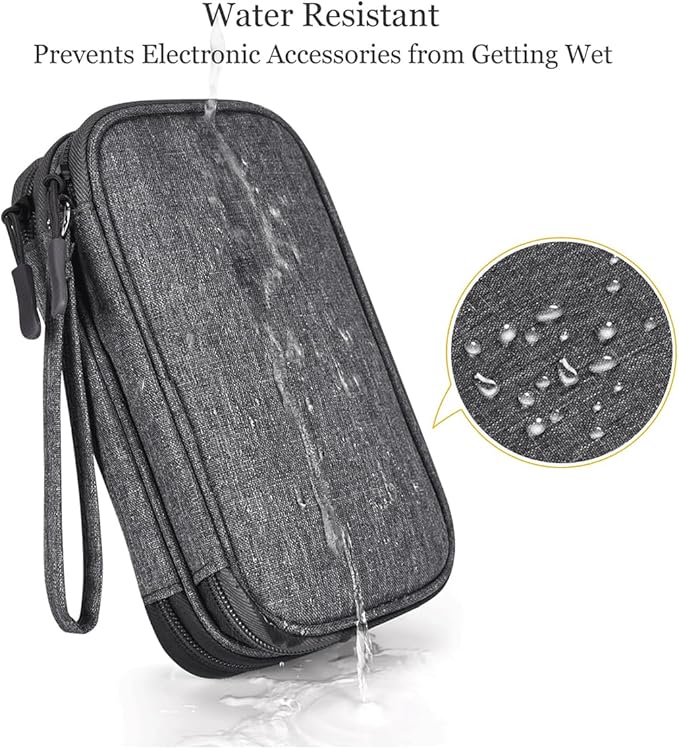 CAAORDKSO Travel Cord Organizer Electronics Organizer Travel Case, Travel Cable Organizer Bag Waterproof Portable Accessories Case for Cable, Charger, Phone, Power Bank, Earphone (Dark Gray, Large)
