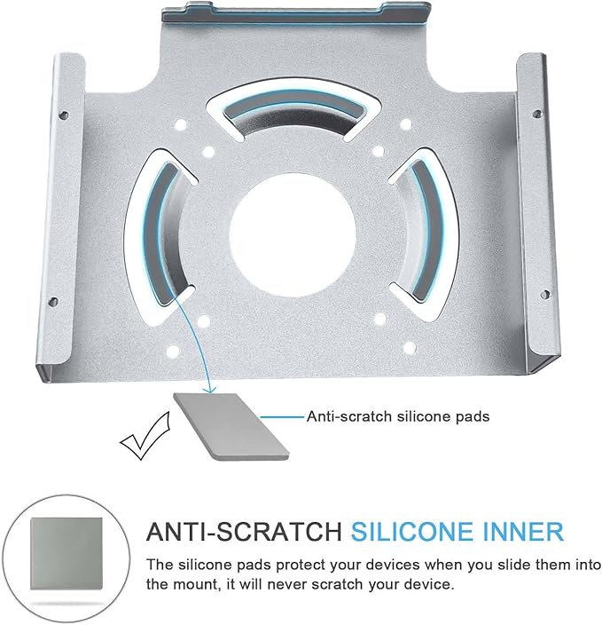Mac mini Monitor Vesa Mount, IFCASE Aluminum Material Behind Monitor, Monitor Arm VESA Mount Holder for Mac mini 2010 to 2023 M2 Pro (Silver)