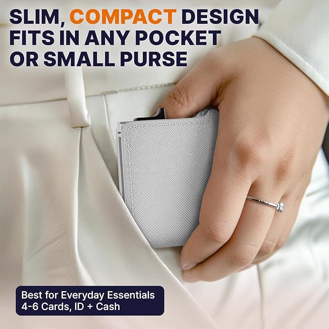 Conceal Plus Pop Up Wallet for Women – Slim Wallet for Small Purse & Crossbody Bag with Quick Card Access and RFID Blocking – Compact Card Holder (4-6 Card Capacity)