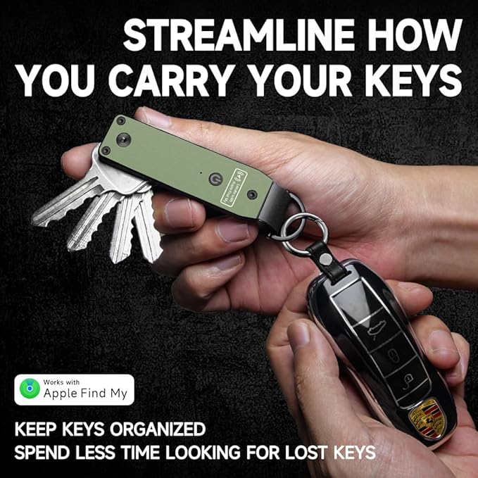 Key Organizer Men's Keychains with Smart Tracker, Key Finder, Compact Key Holder -Minimalist Key Case Metal Car Key Chain
