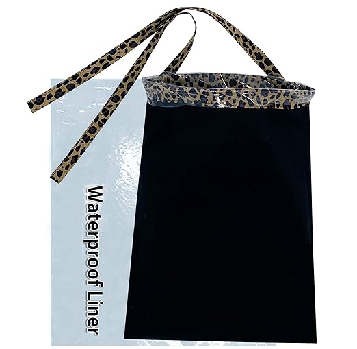 Leopard Car Trash Bag - Car Garbage Bag Hanging Front, Back Seat Headrest Console - Small Cute Cheetah Print Trash Bag with Reusable Waterproof Liner and Disposable Bags (Large Leopard)
