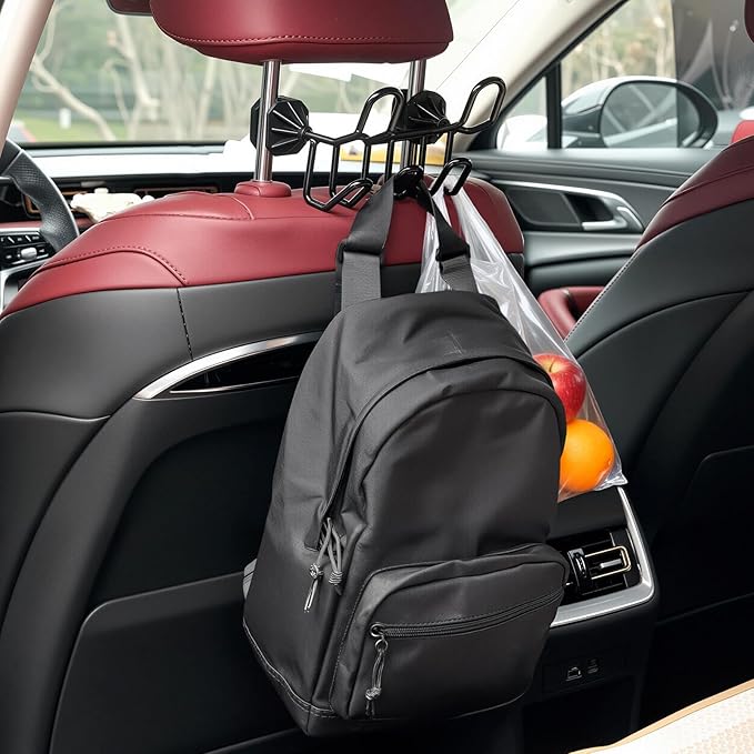 Five Hook Hard Hat Holder for Truck Seat Heavy Duty Metal Hard Hat Accessories Holder for Truck SUV Car Seat to Keep Helmet Safety (Five Hook, 2)