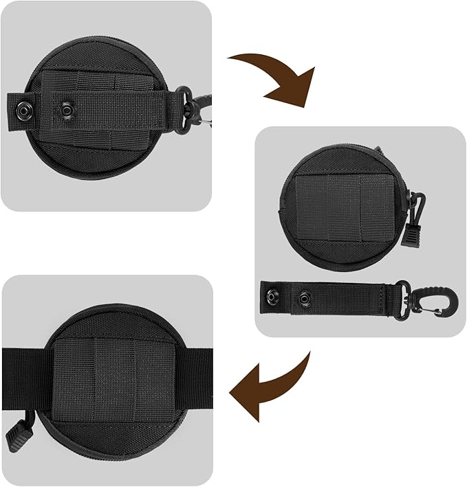 FRTKK 2 Pack Tactical Compact EDC Pouches Military Molle Utility Pouch Accessories Organizer Pouch Coin Purse Keychain Pocket Credit Card Holder Waist Pack