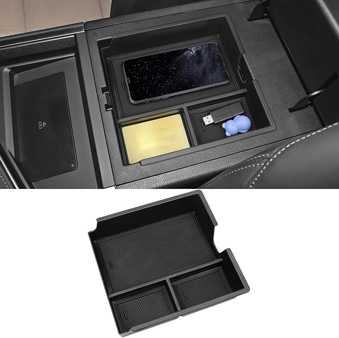 Center Console Organizer Tray Compatible with Lexus 2024 2025 2026 GX550 Premium/Luxury/Overtrail Accessories Armrest Storage Box ABS Console Insert Tray Container (Not Fit Cool Box)