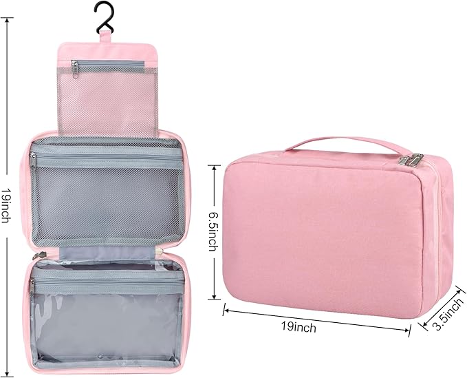 Etercycle Toiletry Bag for Women Men, Waterproof Hanging Toiletry Bags for Traveling, Portable Foldable Travel Wash bag with Hanging Hook, Shaving Bag for Bathroom Shower