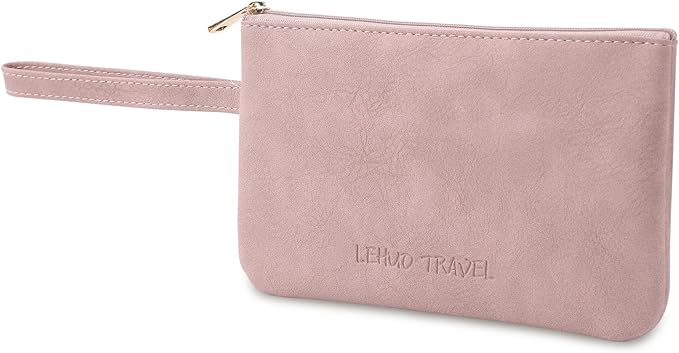 RIGHT AWAY Makeup Bag Travel Cosmetic Bag,Portable Make up Organizer With Handle,Small purse pouches Cell Phone Purse with Compartments for Women Girls（Pink）