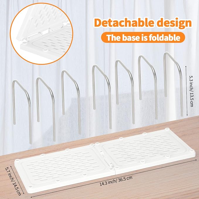 LETURE Mail File Holder, Detachable Desktop Organizer for Letter Bill Notebook Book Mail File Pad, Adjustable Desk Divider Sorter for Office Home School Dormitory (White)