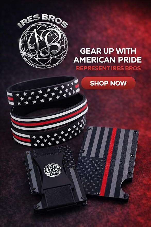 Black & Gray American Flag Engraved, Minimalist Wallet, RFID Blocking Aluminum Slim Wallet (Red Strap with 3 V. Band)