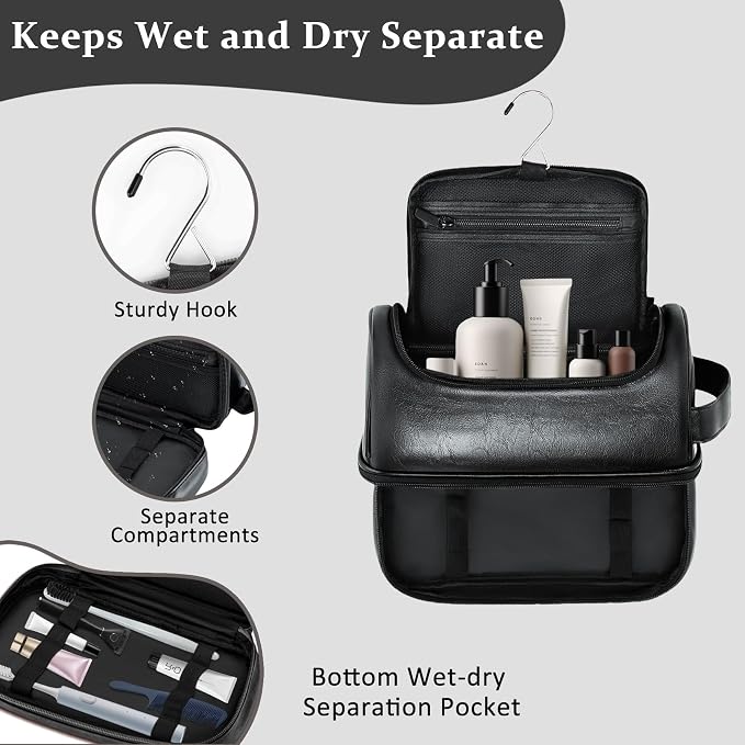 Mens Toiletry Bag Travel Essentials Personalized Monogrammed Initial Gifts for Him, Teacher Coach Appreciation Retirement Thank You Gifts Shaving Bag for Toiletries Accessories, Black G
