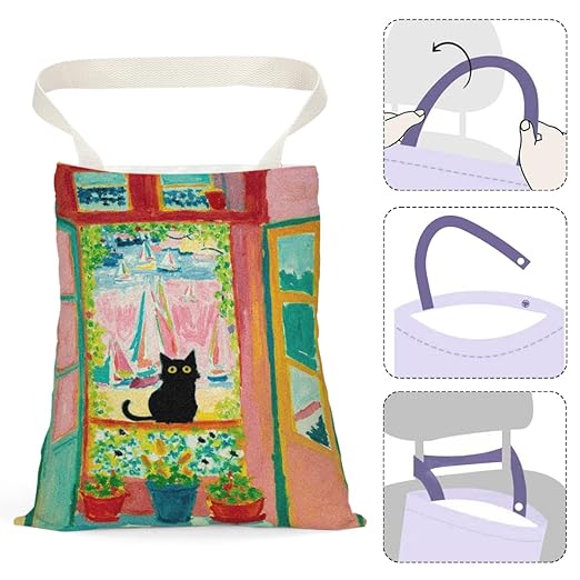 Black Cat Car Trash Bag, Car Trash Bag Hanging, Waterproof Cars Back Seat Hanging Organizer and Storage Trash Bags for Vehicle Travelling Camping Fantasy Art Decor
