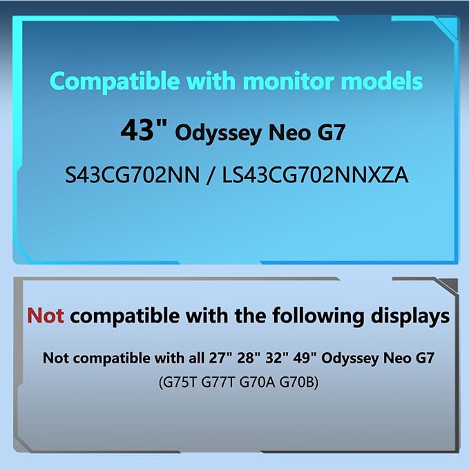 Odyssey Neo 43inch G7 VESA Mount Adapter Compatible with Samsung 43" Odyssey Neo G7, 43" M7ï¼?M70Fï¼?Series 4K Monitor (Fits 2023 S43CG702NN, LS43FM702UNXZA) (White)