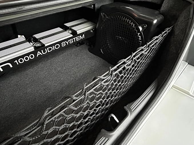 Trunk Organizer Cargo Net for Ford Mustang 2001-2004 – Envelope Style Cargo Net for Coupe – Premium Mesh Elastic Car Trunk Organizer Vehicle Carrier Storage – Compatible with Mustang