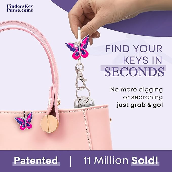 Women’s Bag Charm Key Finder, Car Keychain Hook, Cute Purse Organizer & Tote Bag Accessories, Gifts for Mom - Original
