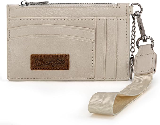 Montana West X Wrangler Small Credit Card Holder for Women Slim Card Holder Wallet Womens Ladies Female Wristlet Keychain Wallet