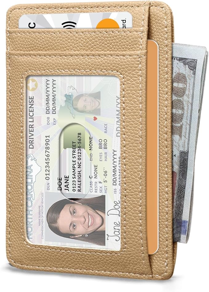 RUNBOX Slim ID Cases Minimalist Front Pocket RFID Blocking Leather Wallets for Men and Women Card Holder Wallets Gifts for men