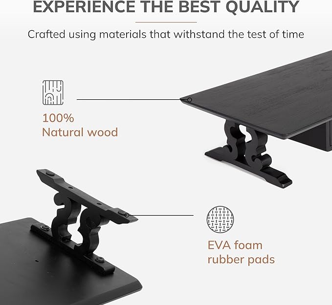 Anji Mountain Monitor Stand - Desktop Organizer & Laptop Riser, Ergonomic Monitor Riser, Space-Saving Monitor Stand for Desk, Durable Construction, Easy Assembly, Ideal for Home & Office