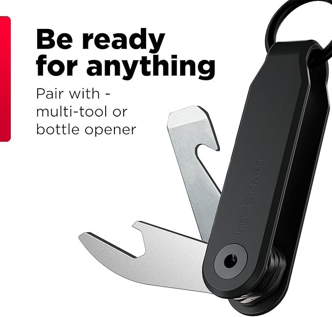 KeySmart Loop - Keychain Key Holder, FKM Silicone Compact Key Organizer for Key Chain, Clutter-Free Compact EDC Key Chains