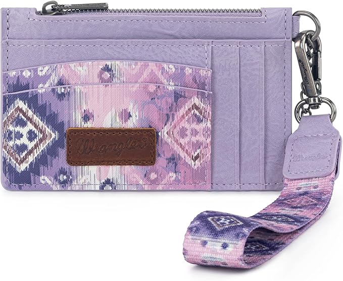 Montana West X Wrangler Aztec RFID Credit Card Holder Slim Wallet Keychain Wristlet Women Wallet Small Ladies Female Wallets, Card Cases & Money Organizers with Coin Purse
