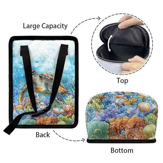 Car Trash Bin Collapsible Car Organizers and Storage for Front Seat Multipurpose Trash Bag Automotive Garbage Can Car Accessories Interior Car Organizer, Sea Turtle Print
