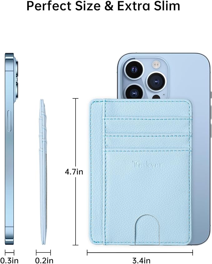 Teskyer Slim Wallet for Men, Minimalist Front Pocket RFID Blocking Leather Wallet Credit Card Holder for Men & Women