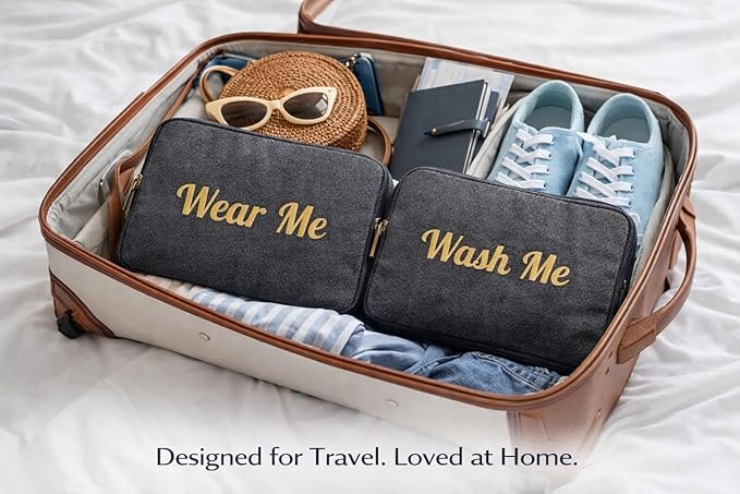 Travel Laundry Bag – Wear Me Wash Me 2-Sided Organizer for Clean & Dirty Clothes, Lightweight Packing Pouch for Suitcase