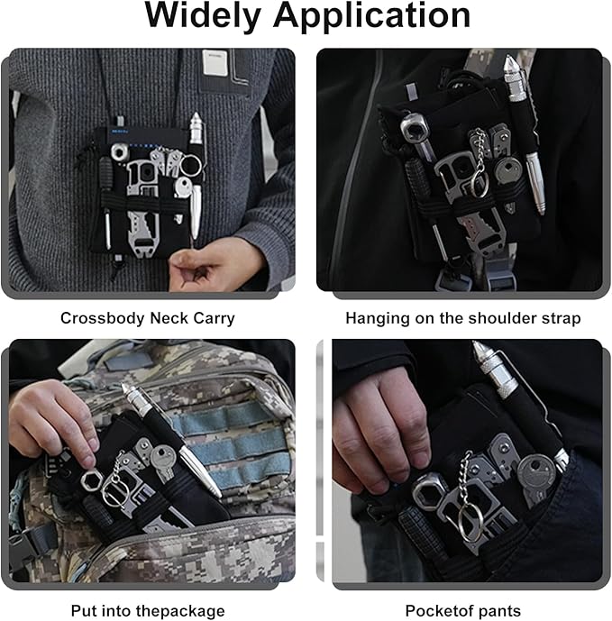Multipurpose Zipper Pouch with Adjustable Strap - Compact Organizer for Daily Use, Travel, Office & School Supplies