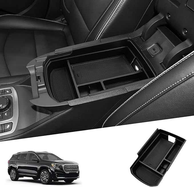 SHAOHAO 2024 GMC Terrain Center Console Organizer for 2018-2024 GMC Terrain Accessories Terrain SL, SLE, SLT, AT4, Denali Secondary Storage Insert Tray Pallet 2024 Terrain Interior Accessory