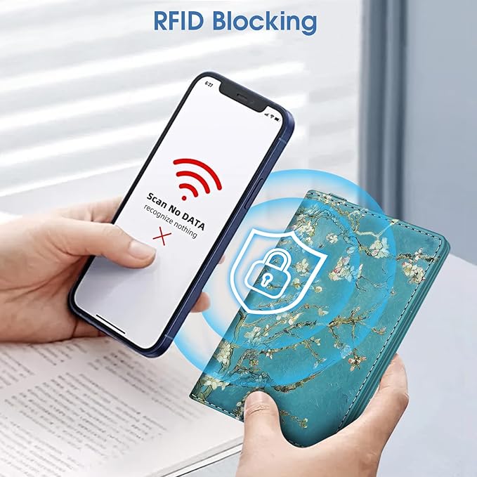 Fintie Passport Holder with Airtag Holder, Slim Travel Wallet RFID Blocking Passport Cover Protector Essentials with Credit Card Slots for Women/Men