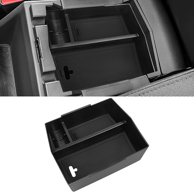 Center Console Organizer Tray Compatible with Subaru 2025 2026 Forester Accessories Armrest Storage Box ABS Console Insert Tray Container (Black Mat)