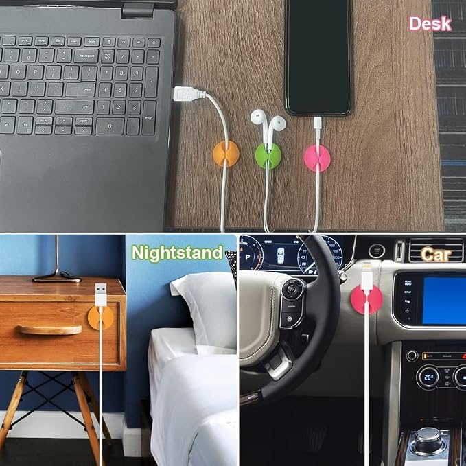 Under Desk Cable Management - Metal Wire Clamp Mount Tray (Multi Color-9)
