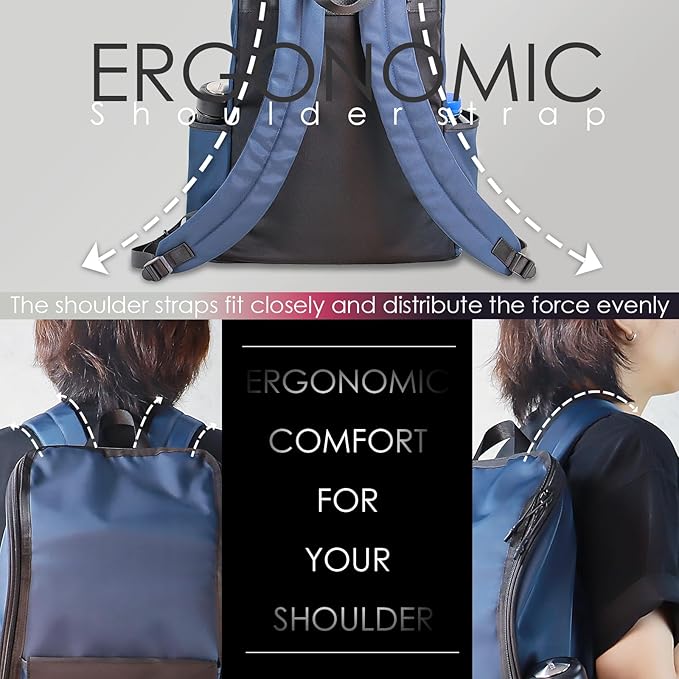 Travel Laptop Backpack Large Hanging Toiletry Organizer Water-Repellent Hygiene Bag (Blue)
