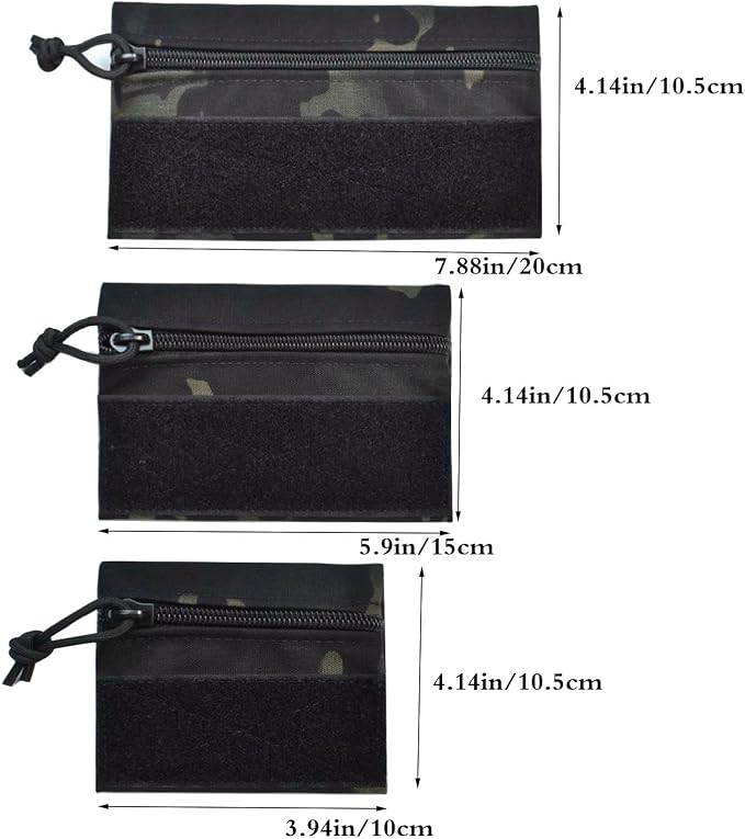 Utility Tactical Zipper Pouch with Hook Plate Small Carrying Kit Tool Pouch as Coin Purse Keychain, Case Wallet