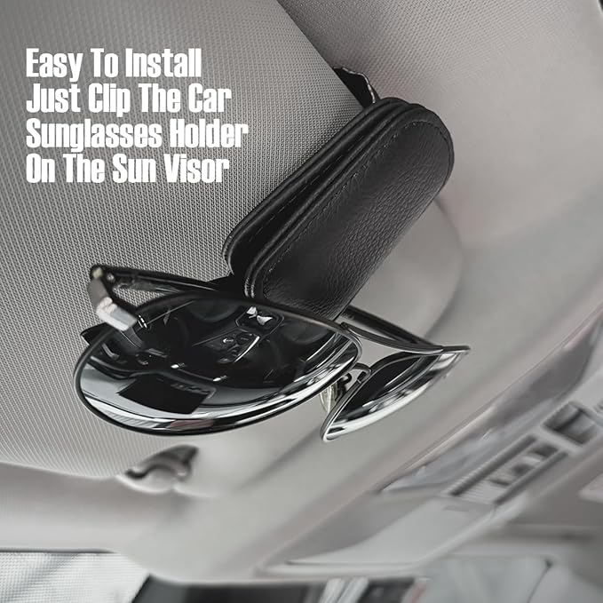 Car Visor Sunglasses Holders,2 Pcs (Black)
